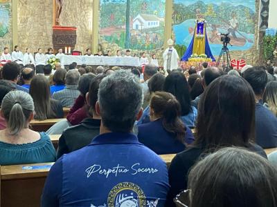 Dom Amilton celebra o 5º dia da Novena de Nossa Senhora Aparecida em Laranjeiras do Sul